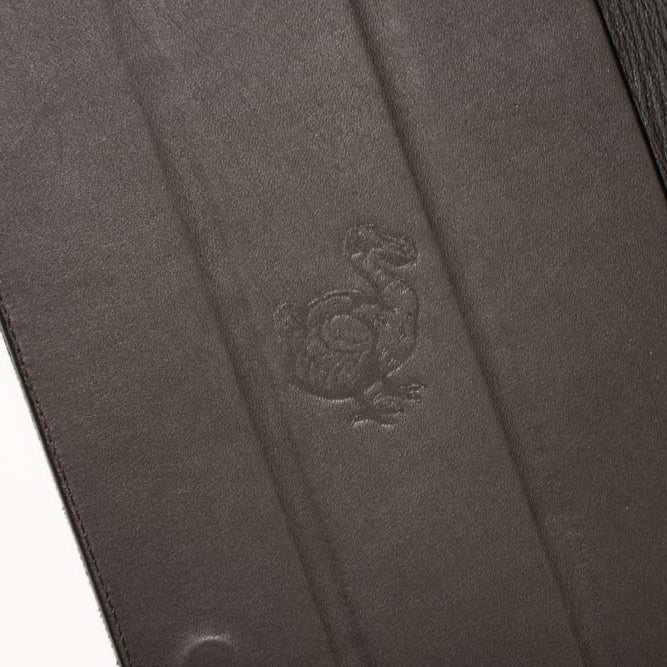 Leather stamped with DODOcase logo