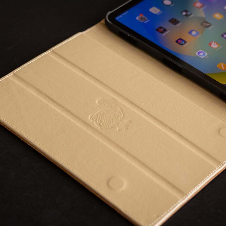 English Bridle Leather iPad Case Open