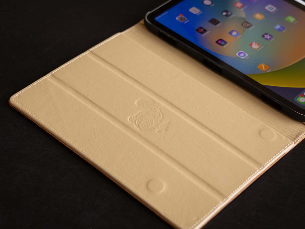 English Bridle Leather iPad Case Open