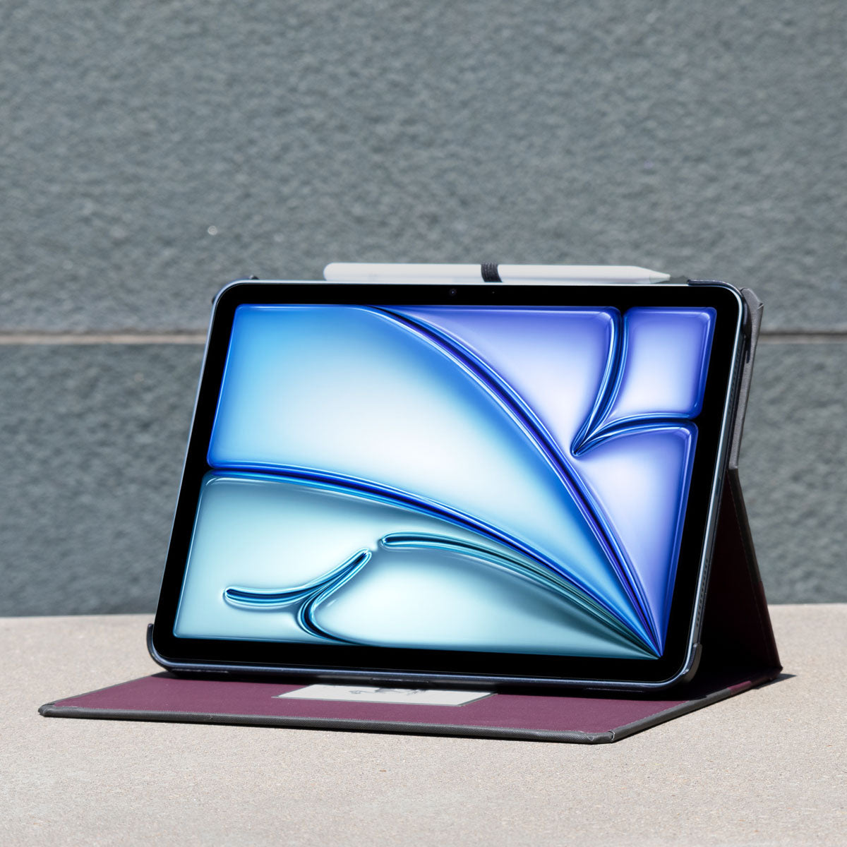 Maroon Book Style iPad Case Horizontal View