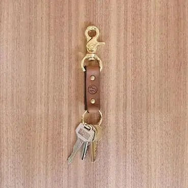 Oil Tan Leather & Brass Keyring DODOcase