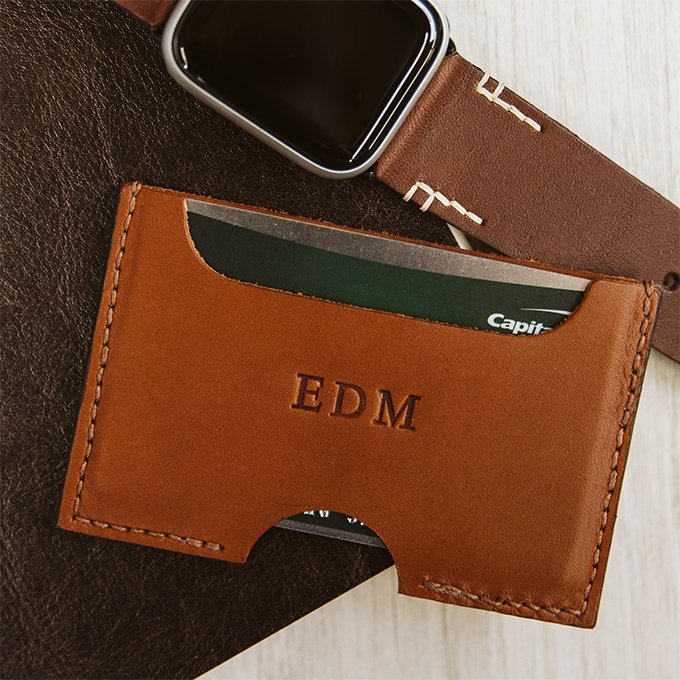 Slim Two Pocket Premium Leather Card Wallet - Leathercraft from DODOcase