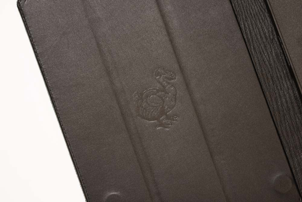 Leather stamped with DODOcase logo
